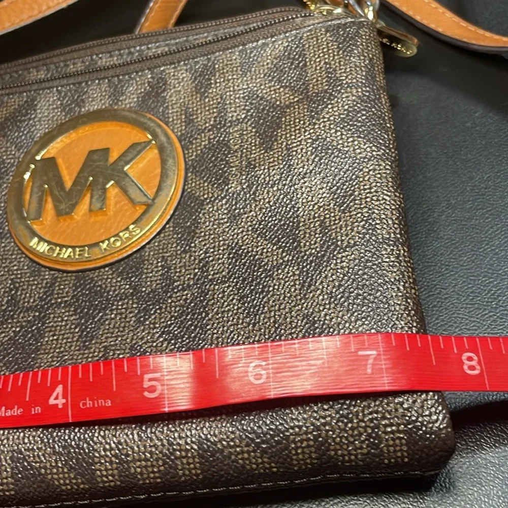 Michael Kors Brown and Gold Crossbody Bag with Signature Style